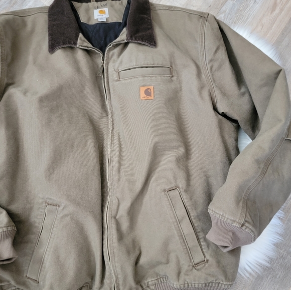 Carhartt Bankston Sienna Sandstone Fleece Lined Canvas Work Coat Size 2XL Tall - Picture 15 of 16